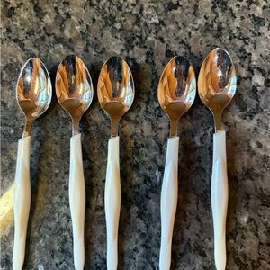 Cutco White Handle Stainless Teaspoons - Set of 5